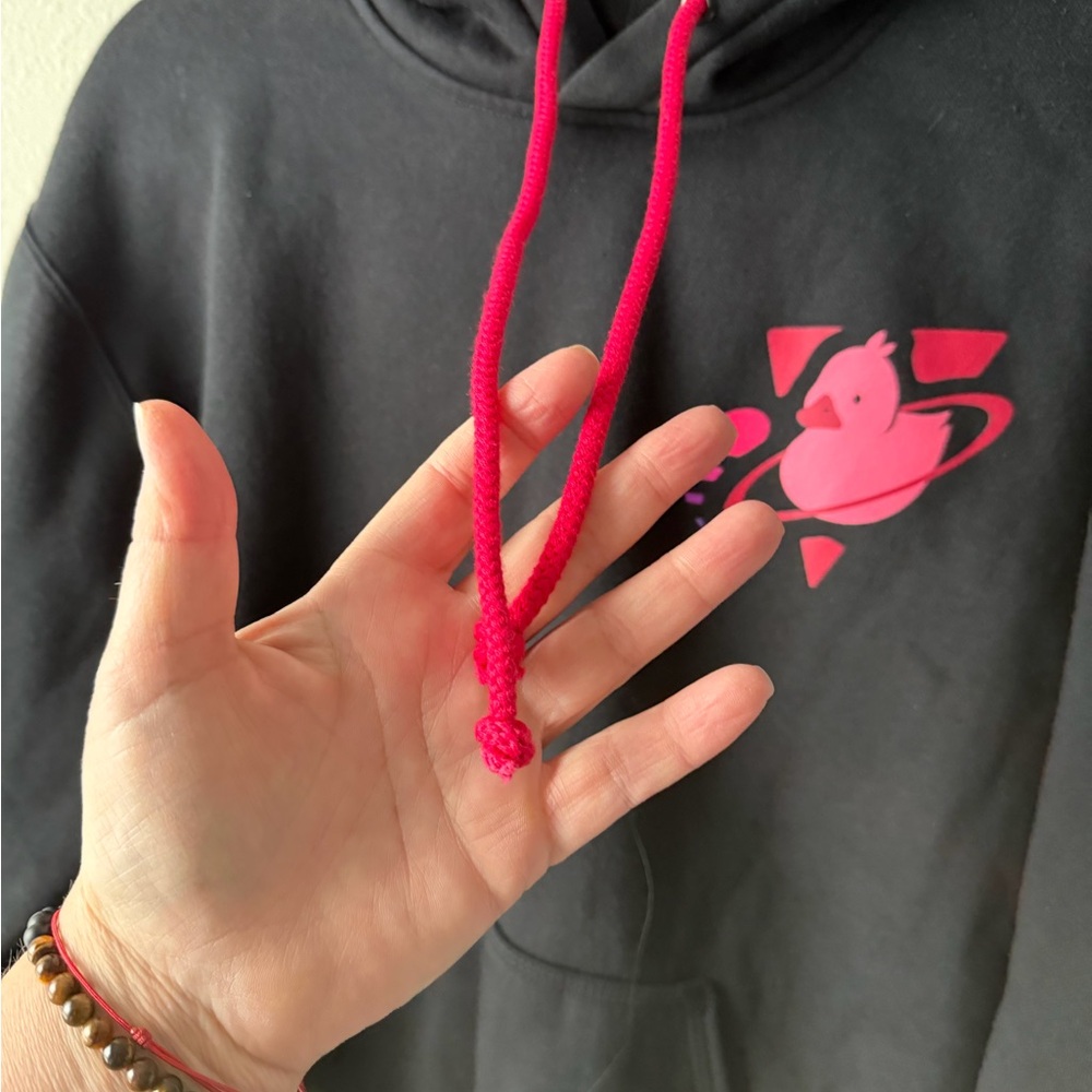 Five Hills Black Hoodie with Pink Ducky Design - Picture 4 of 10